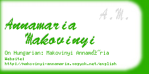 annamaria makovinyi business card